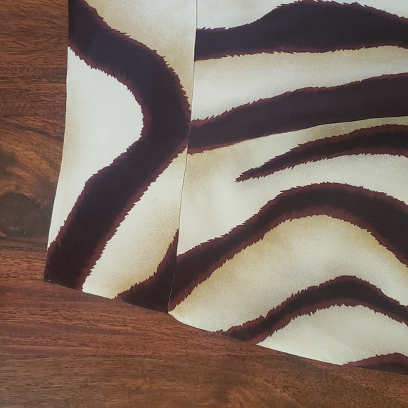 Lauren RALPH LAUREN Silk Animal Print A‑Line Skirt Brown Tan Flowy SIZE 10 - Picture 9 of 10